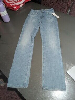 AG Los Angeles Size 26Wx28L mari High Rise Slim Straight Jeans NWT